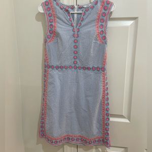 Crown & Ivy Seersucker Stripes and Flowers Summer Dress